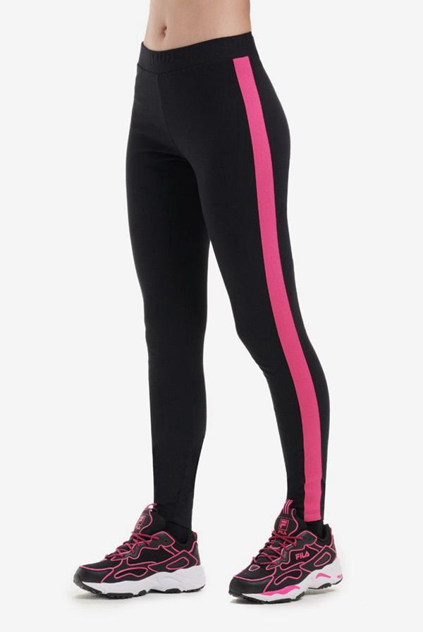 Legging Fila Mulher Pretas - Fila Dea Side Stripe Outlet Portugal,CLQM-37916